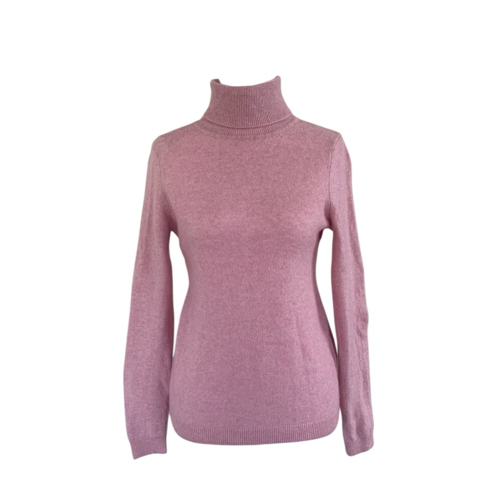 100% Cashmere Pink Turtleneck Sweater Size S - Picture 4 of 7